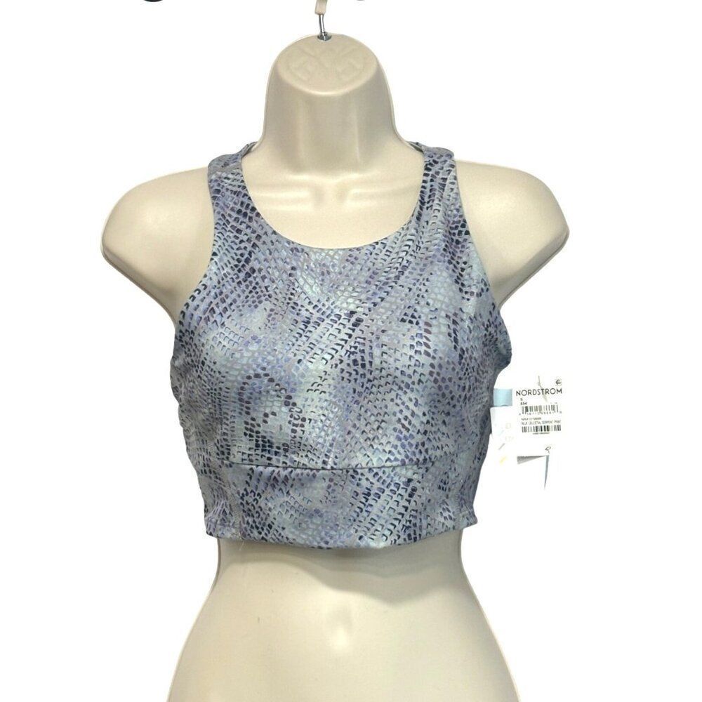 ZELLA Live in Racerback Bra in Blue Celestial Serpent Print, Sz. S